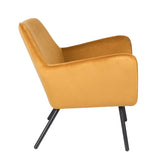 homii Bon Lounge Chair, Gold Velour