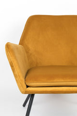 homii Bon Lounge Chair, Gold Velour