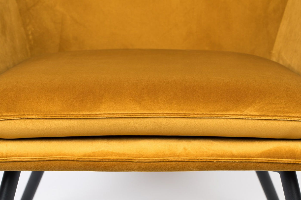 homii Bon Lounge Chair, Gold Velour