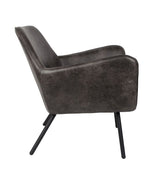 homii Bon Lounge Chair, Dark Gray Leatherette