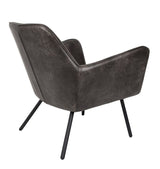 homii Bon Lounge Chair, Dark Gray Leatherette