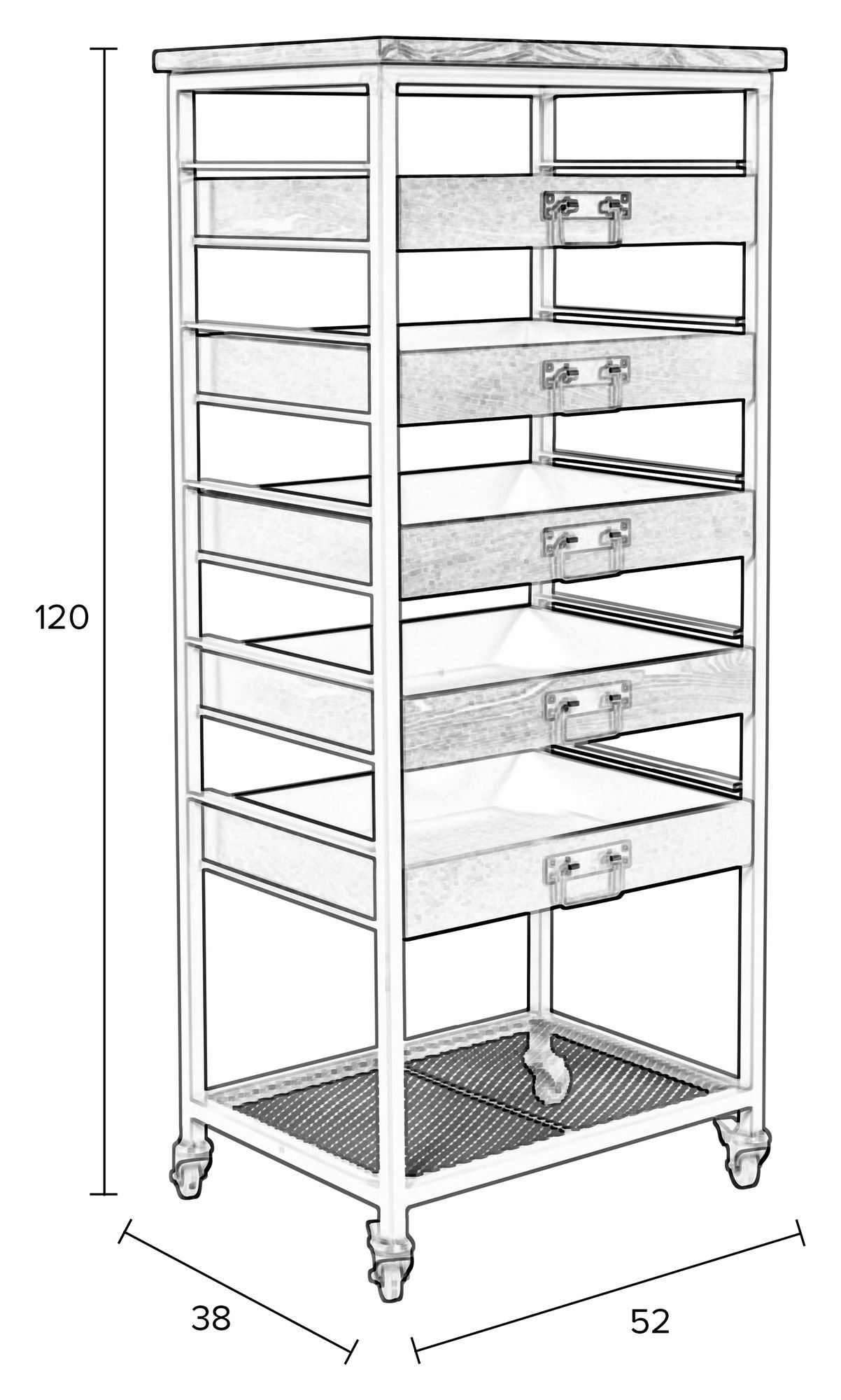 homii Botan Drawer w. wheels Black/Gray, H120