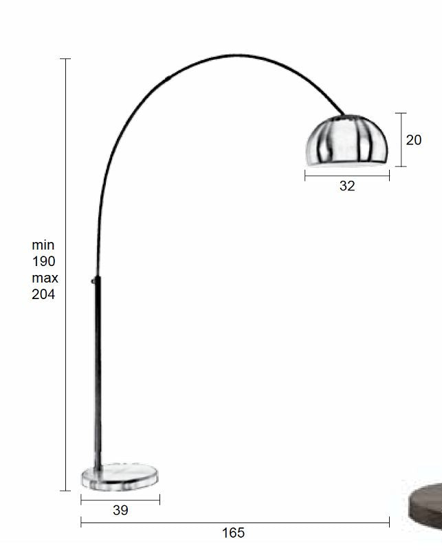 Triumph Floor lamp - Brushed metal