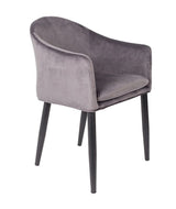 homii Catelyn Dining chair w/armrests, Gray velvet