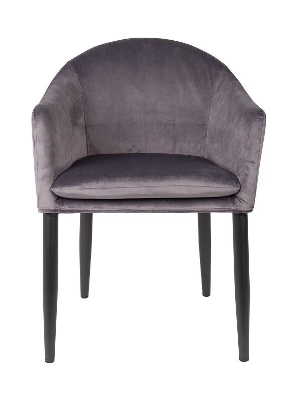 homii Catelyn Dining chair w/armrests, Gray velvet