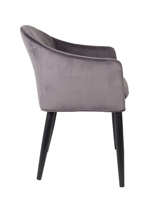 homii Catelyn Dining chair w/armrests, Gray velvet