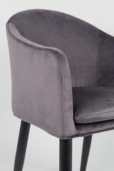 homii Catelyn Dining chair w/armrests, Gray velvet