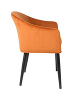 homii Catelyn Dining chair w/armrests, Orange velvet