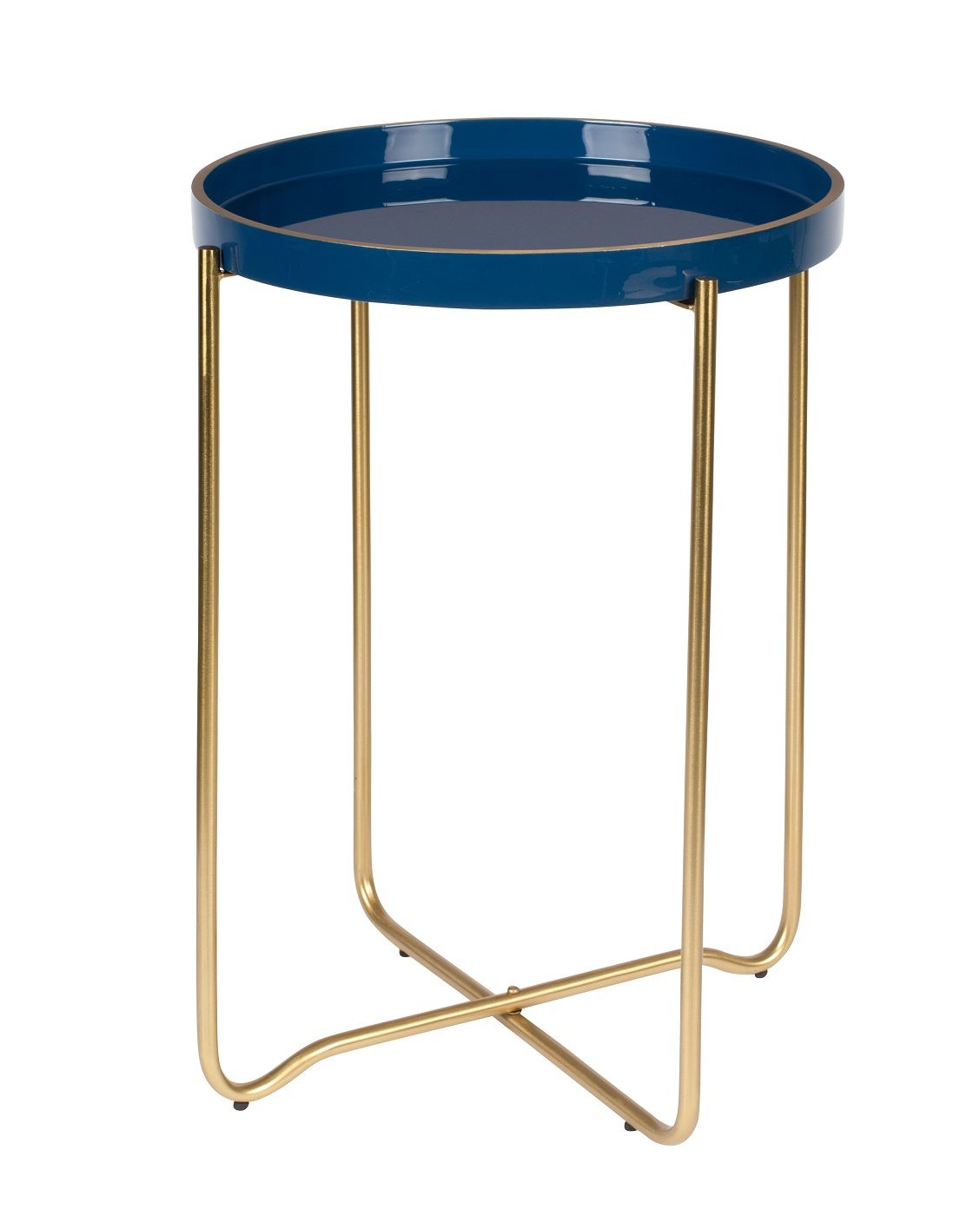 homii Celina Side Table - Dark Blue Enamel, Ø42