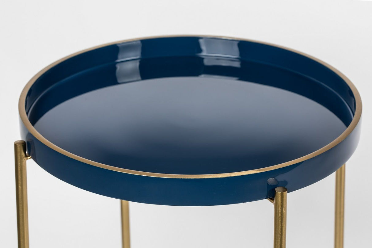 homii Celina Side Table - Dark Blue Enamel, Ø42