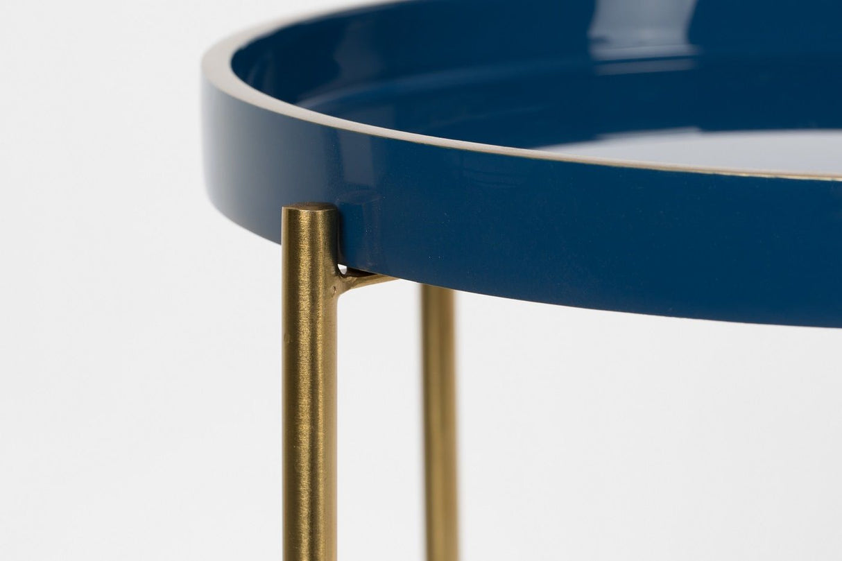 homii Celina Side Table - Dark Blue Enamel, Ø42