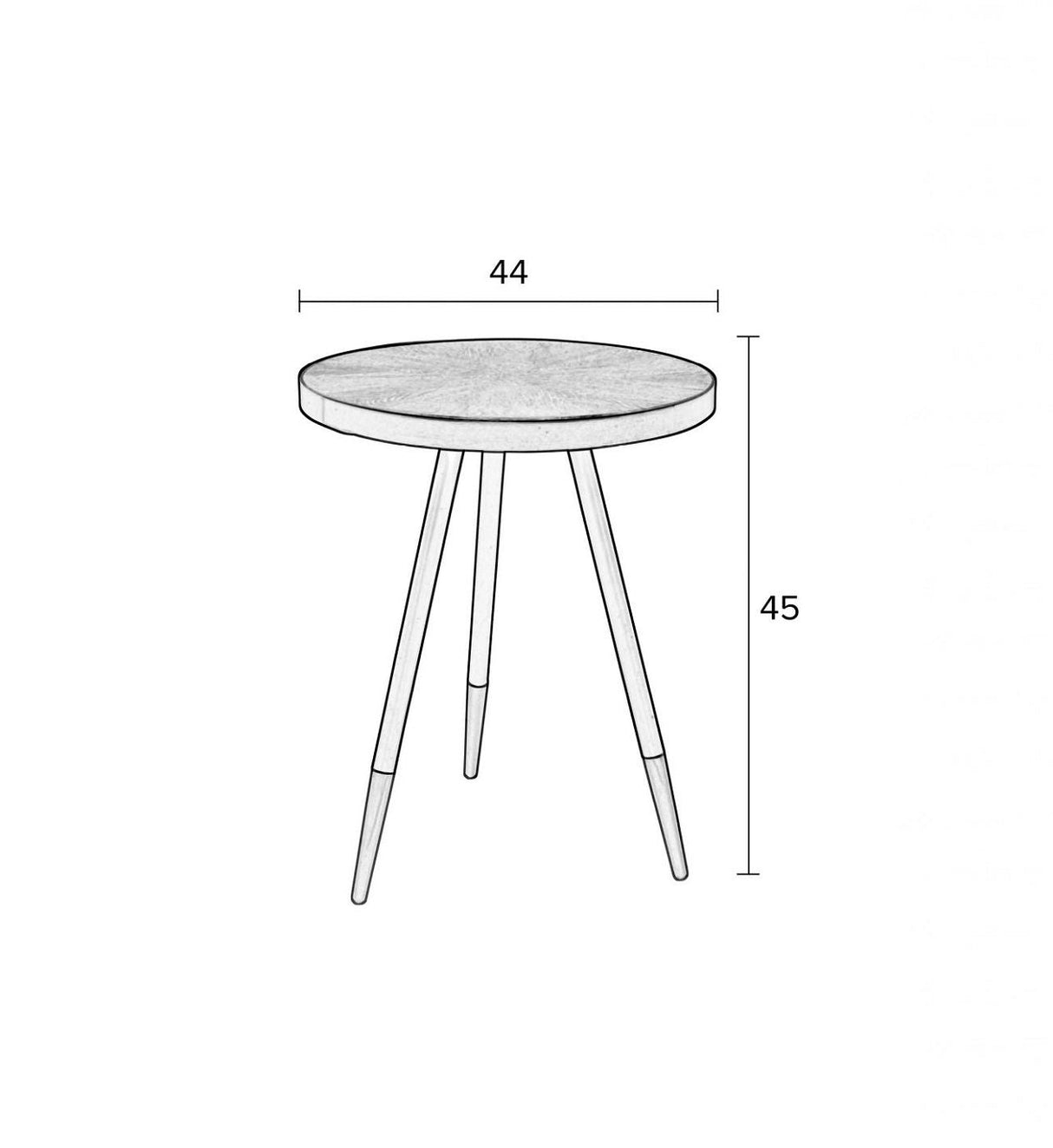 homii Denise Side Table Brown, Ø44