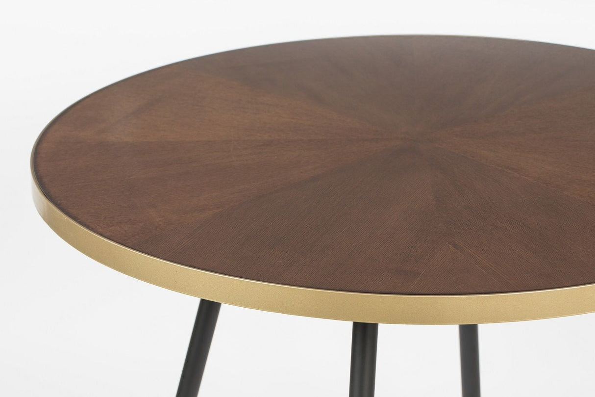 homii Denise Dining Table, Brown/Golden, Ø91