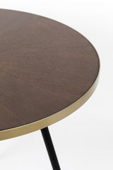 homii Denise Dining Table, Brown/Golden, Ø91