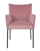 homii Dion Dining chair with armrests, Pink Velour