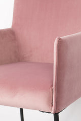 homii Dion Dining chair with armrests, Pink Velour