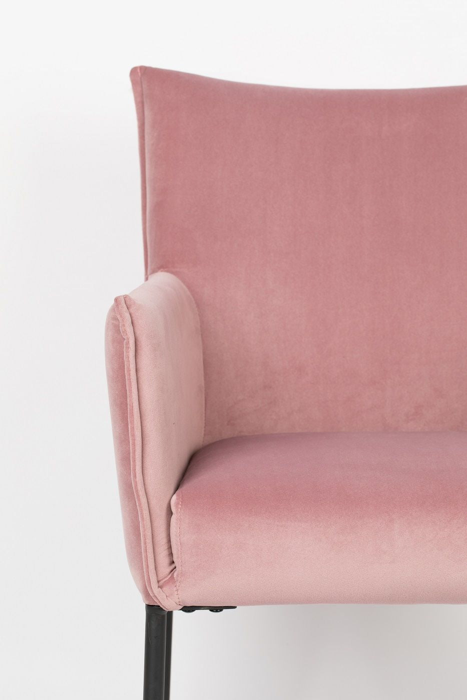 homii Dion Dining chair with armrests, Pink Velour