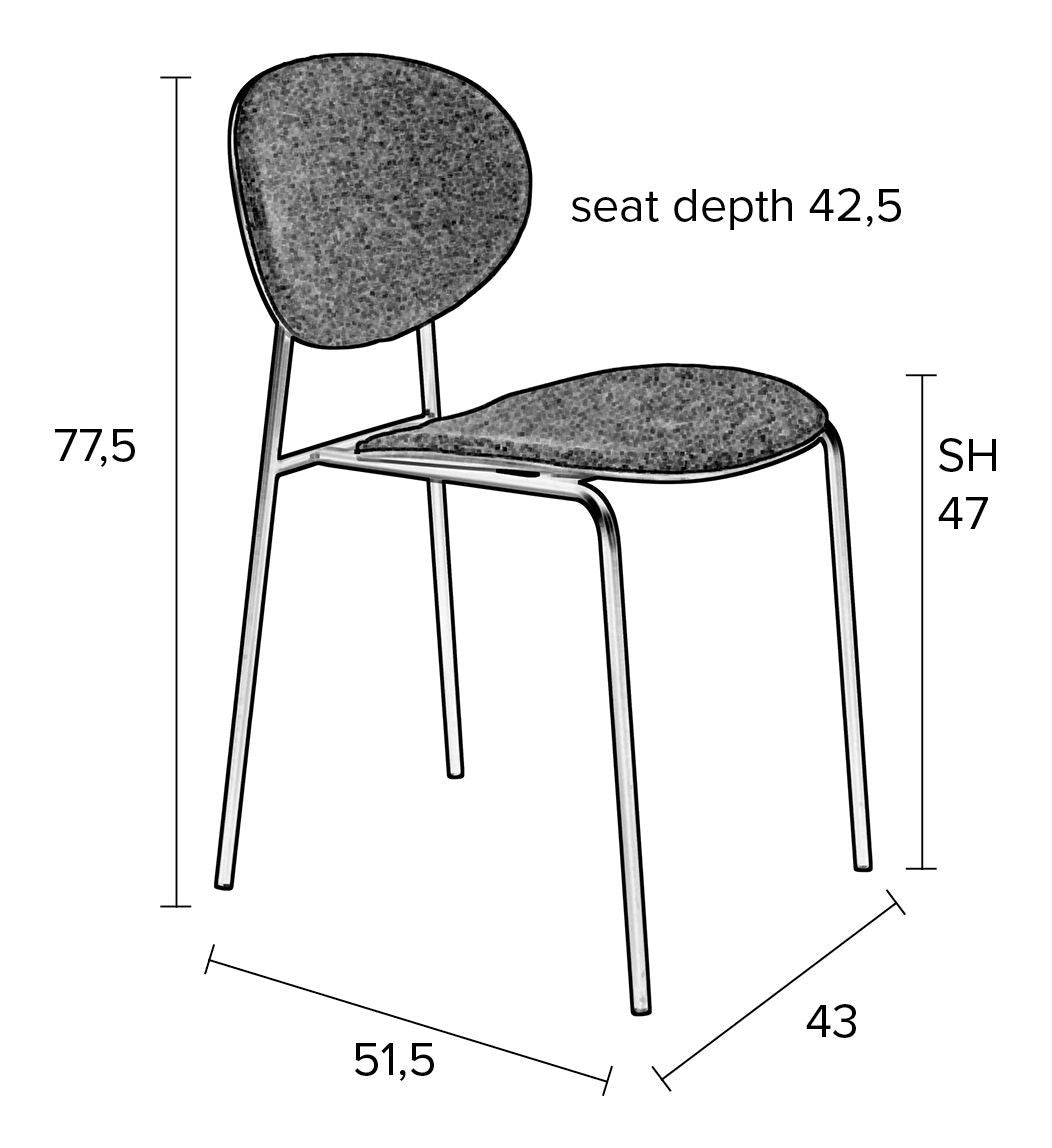 homii Donny Dining Chair, Gray