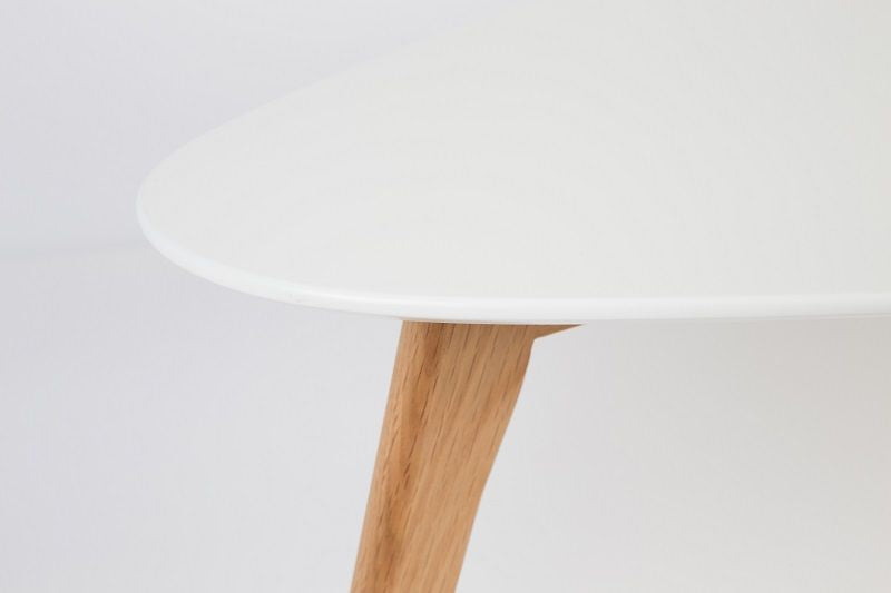 homii Drop Side Table, White/Nature