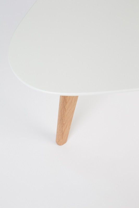 homii Drop Side Table, White/Nature