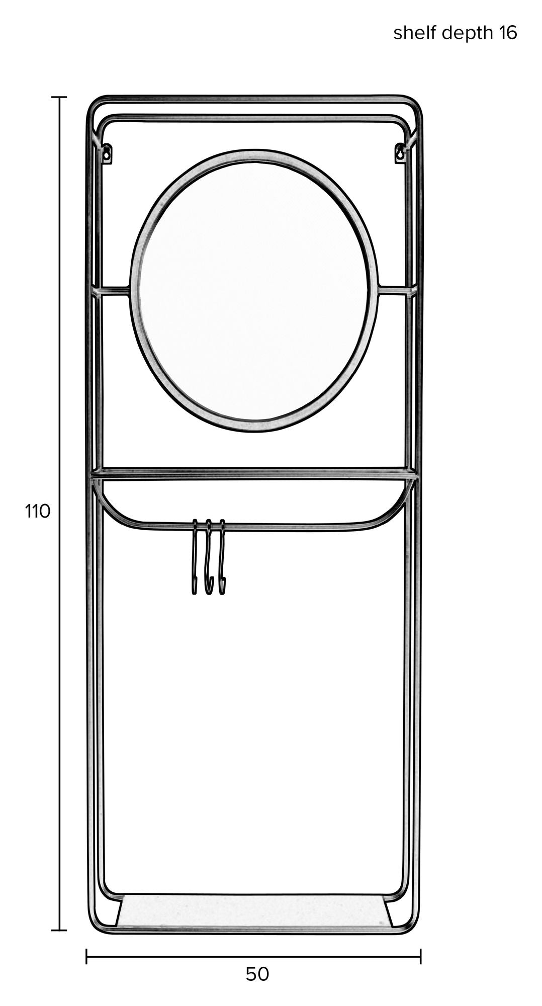 homii Duco Rack with mirror, Gray