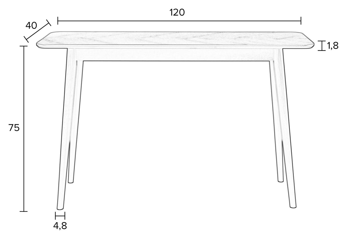 homii Fabio Console Table 120x40, Black