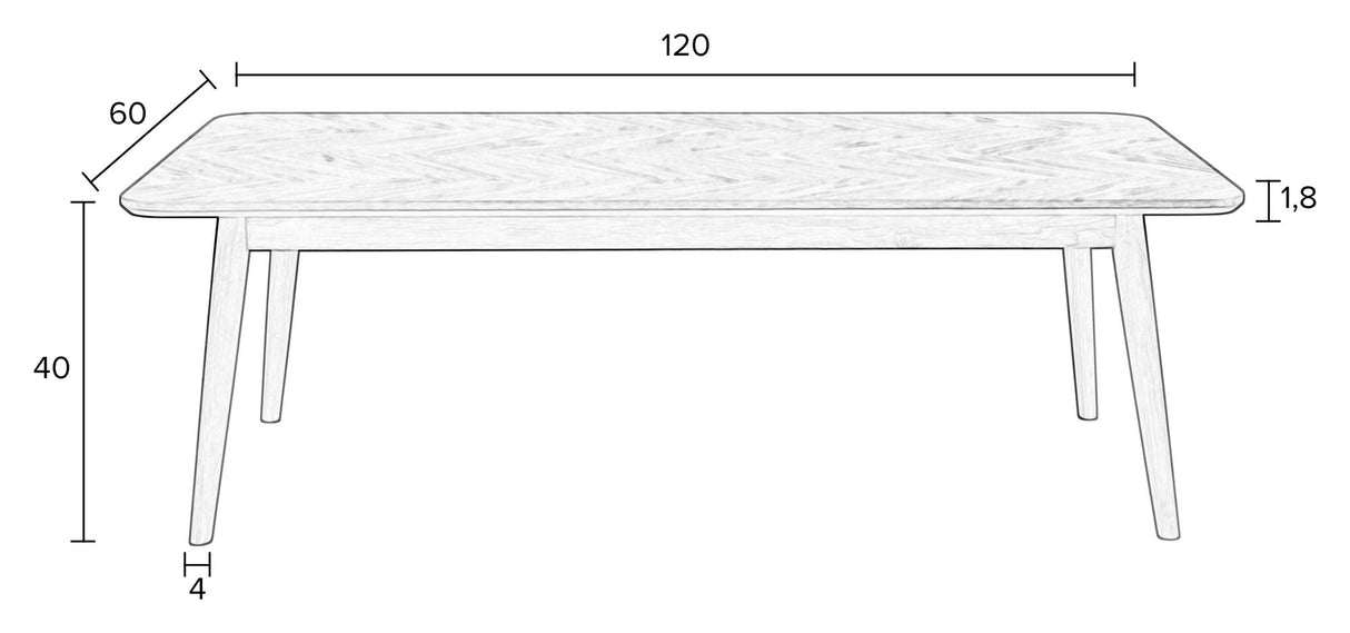 homii Fabio Coffee Table 120x60, Nature