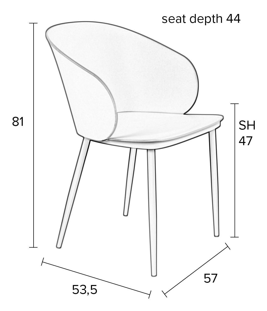 homii Gigi Dining Chair, White