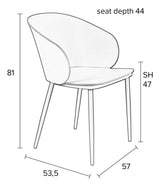 homii Gigi Dining Chair, White