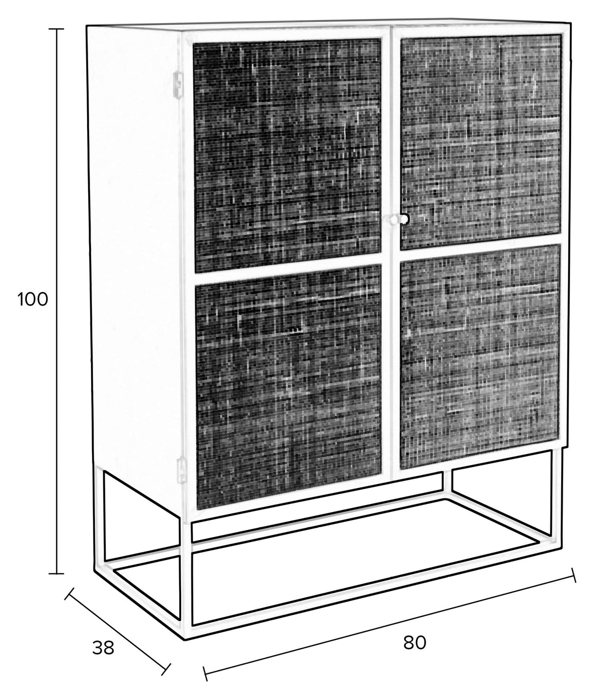 homii Guuji Sideboard, H100, Nature/Black