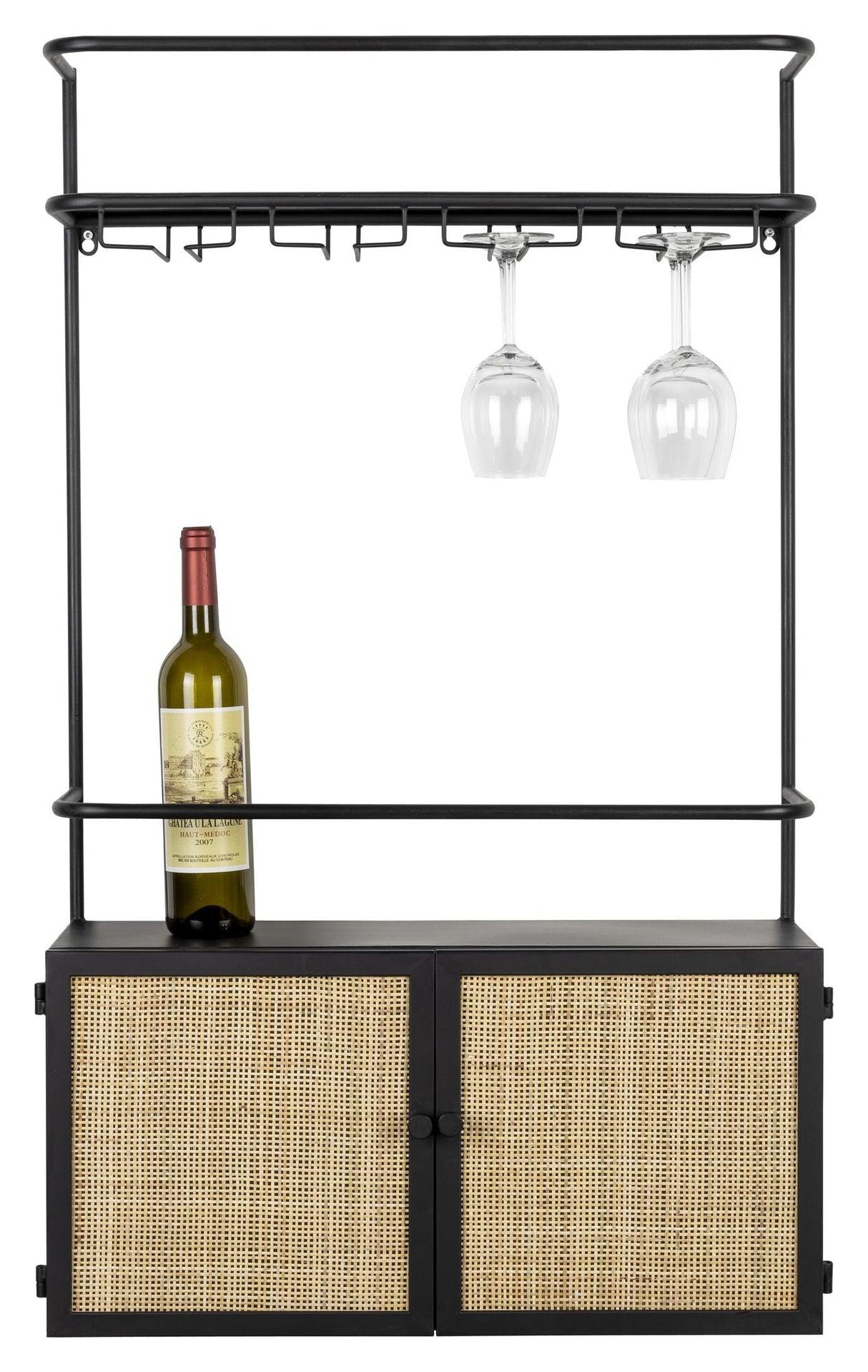 homii Guuji Wine Rack, Black/Nature