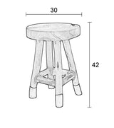 homii Harry Stool - Solid teak