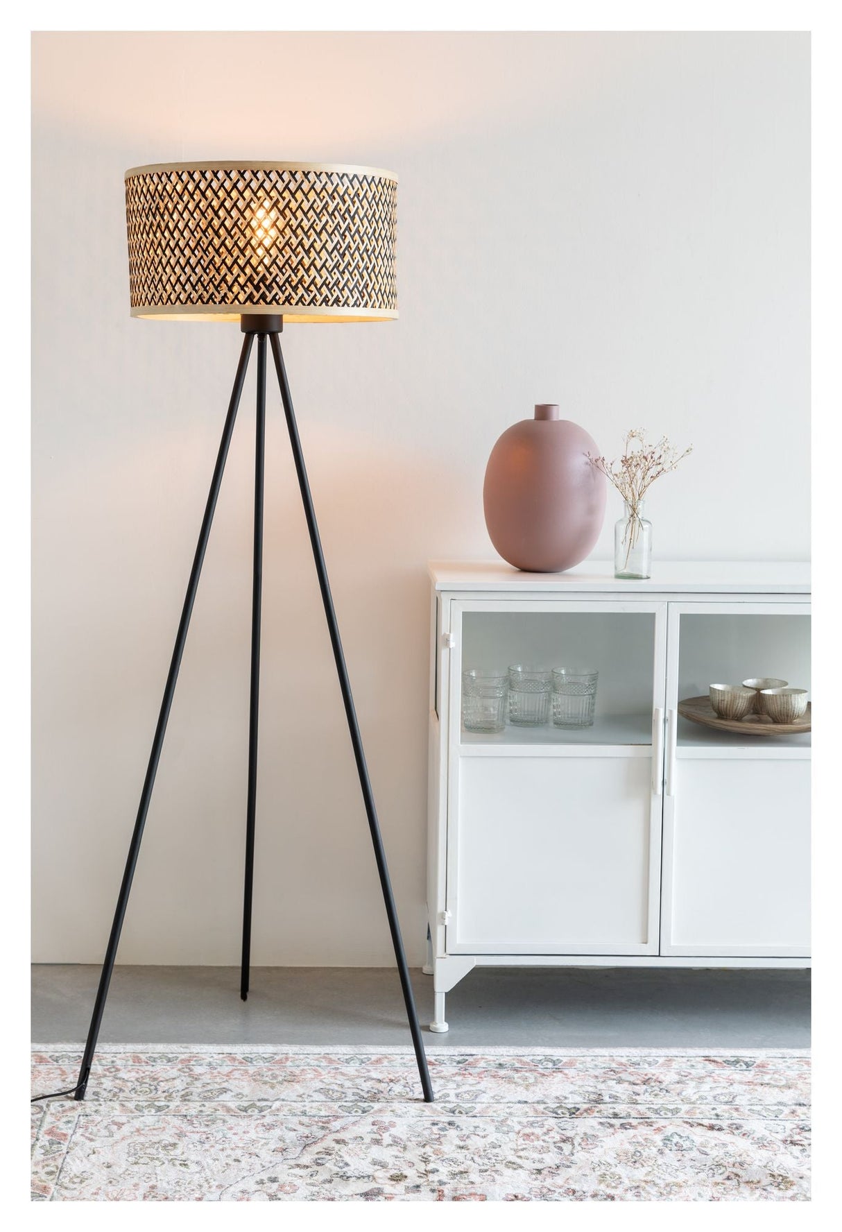 homii Isla Floor Lamp, Bamboo