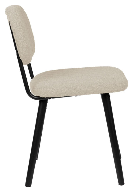 Jake Dining Chair, Offwhite Bouclé