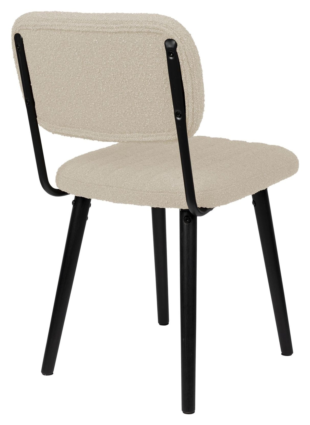 Jake Dining Chair, Offwhite Bouclé