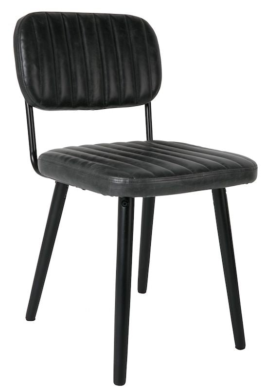 homii Jake Dining chair, Black PU leather seat