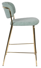 homii Jolien Bar stool SH: 65cm, Gold/Light Green