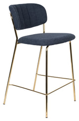 homii Jolien Bar stool SH: 65cm, Gold/Dark Blue