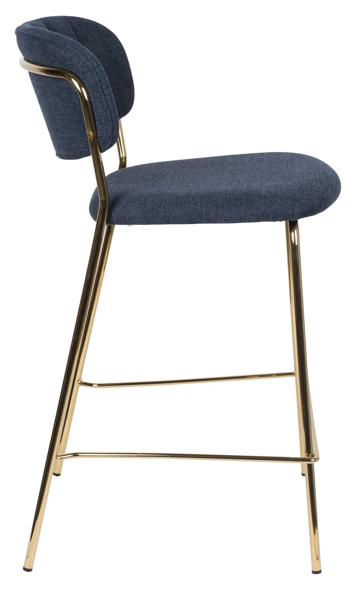 homii Jolien Bar stool SH: 65cm, Gold/Dark Blue