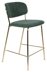 homii Jolien Bar stool SH: 65cm, Gold/Dark Green