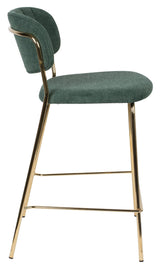 homii Jolien Bar stool SH: 65cm, Gold/Dark Green