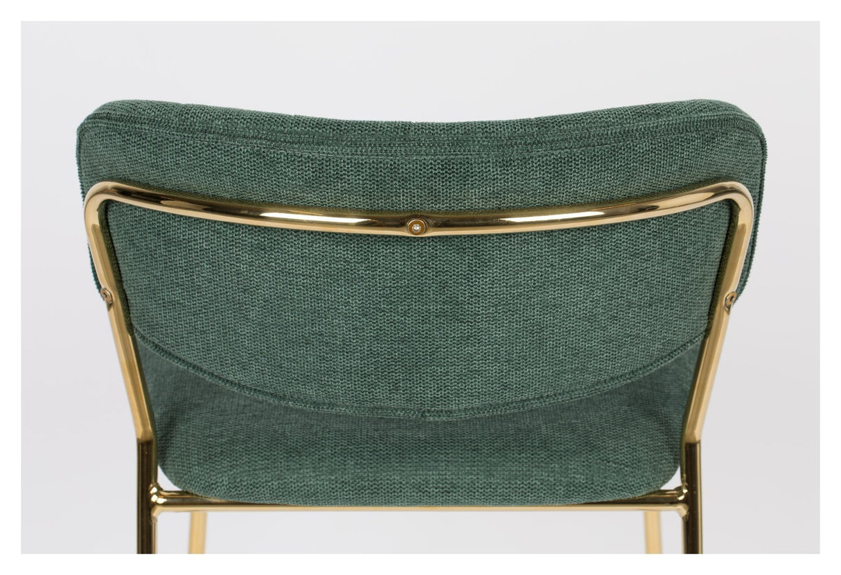 homii Jolien Bar stool SH: 65cm, Gold/Dark Green