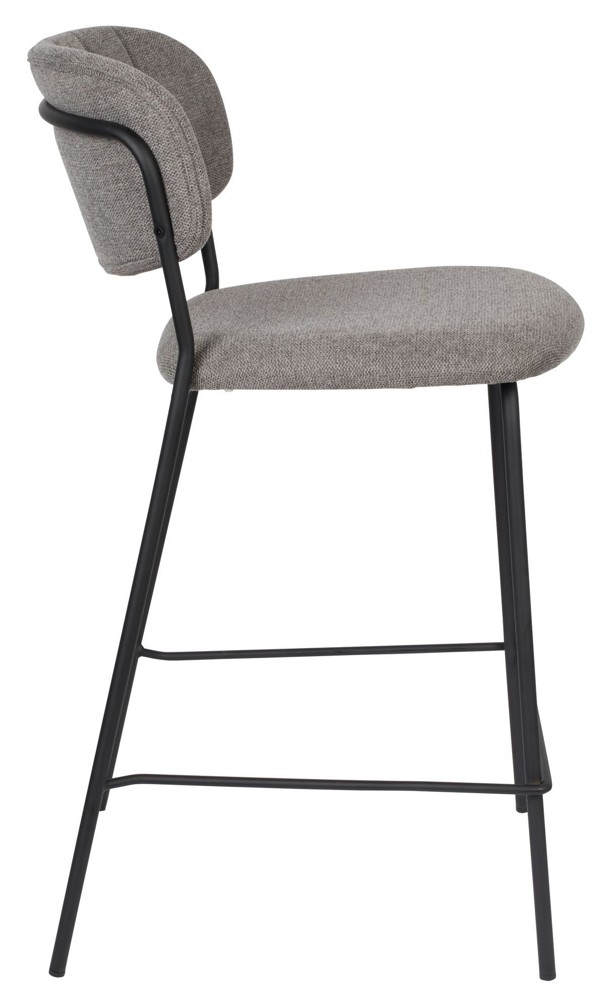 homii Jolien Bar stool SH: 65cm, Black/Gray