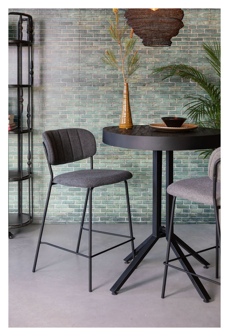 homii Jolien Bar stool SH: 65cm, Black/Dark Gray