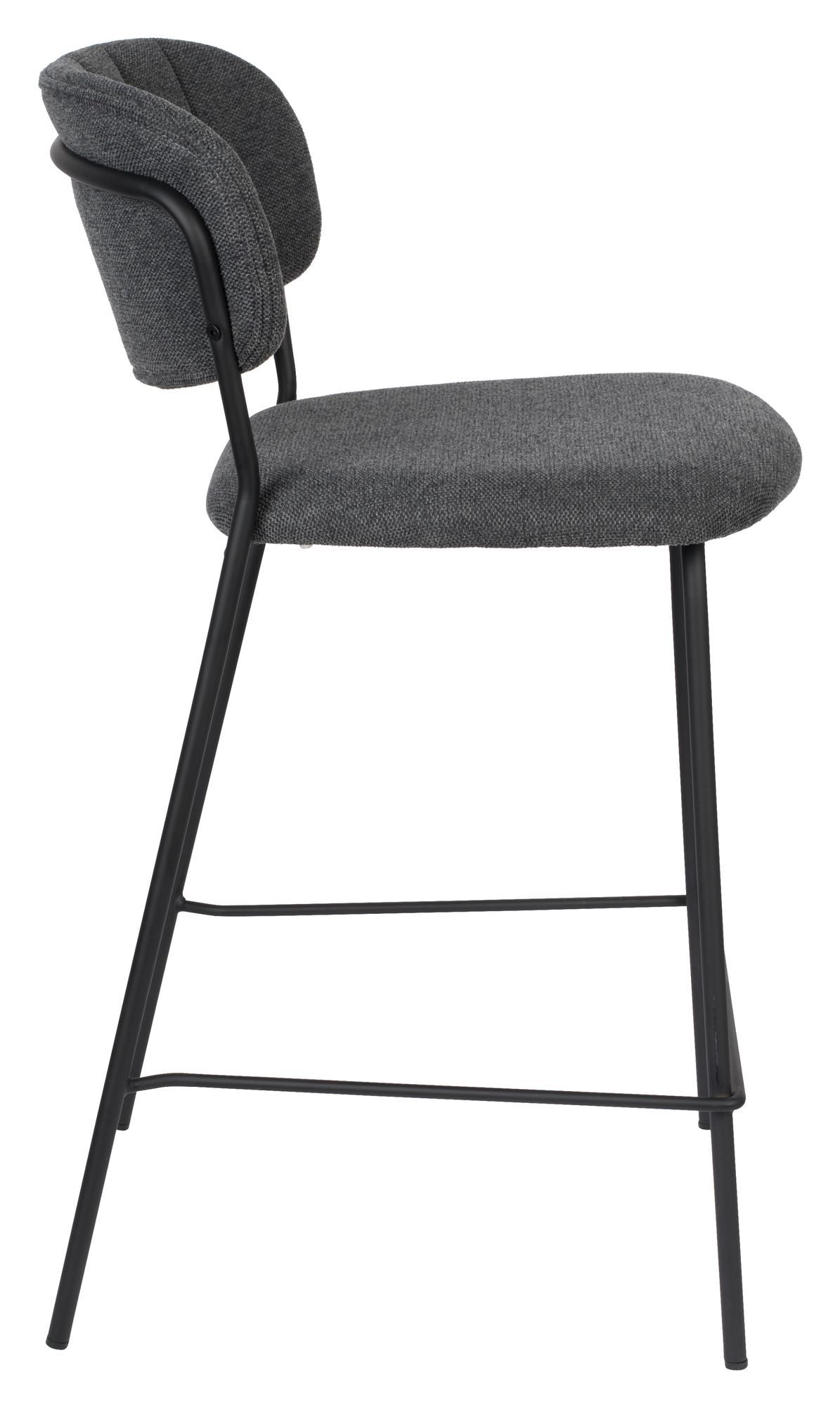 homii Jolien Bar stool SH: 65cm, Black/Dark Gray