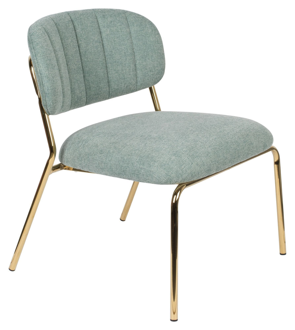 homii Jolien Lounge Chair, Gold/Light Green