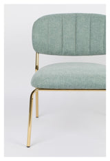 homii Jolien Lounge Chair, Gold/Light Green