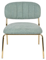 homii Jolien Lounge Chair, Gold/Light Green