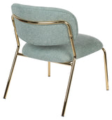 homii Jolien Lounge Chair, Gold/Light Green