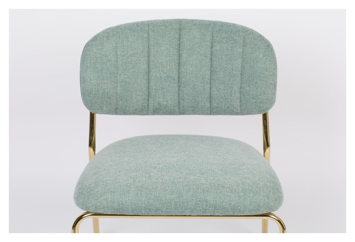 homii Jolien Lounge Chair, Gold/Light Green